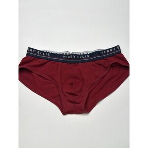 Perry Ellis Men's Briefs Underwear Burgundy Cotton Blend‎ Comfort Casual Medium